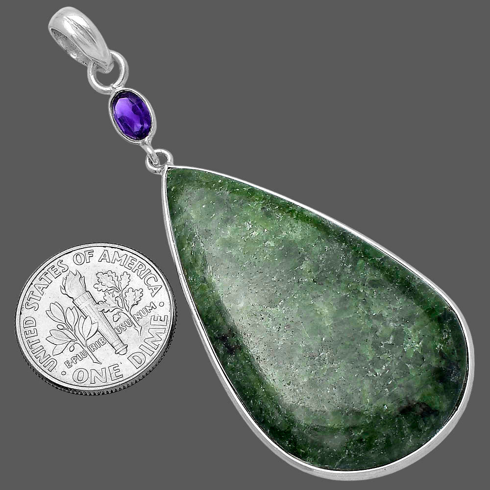 Natural Serpentine & Amethyst Pendant P-1098 SDP145547