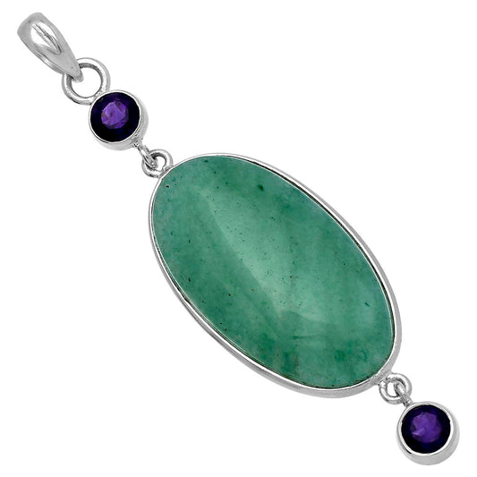 Natural Green Aventurine & Amethyst Pendant P-1123 SDP145660