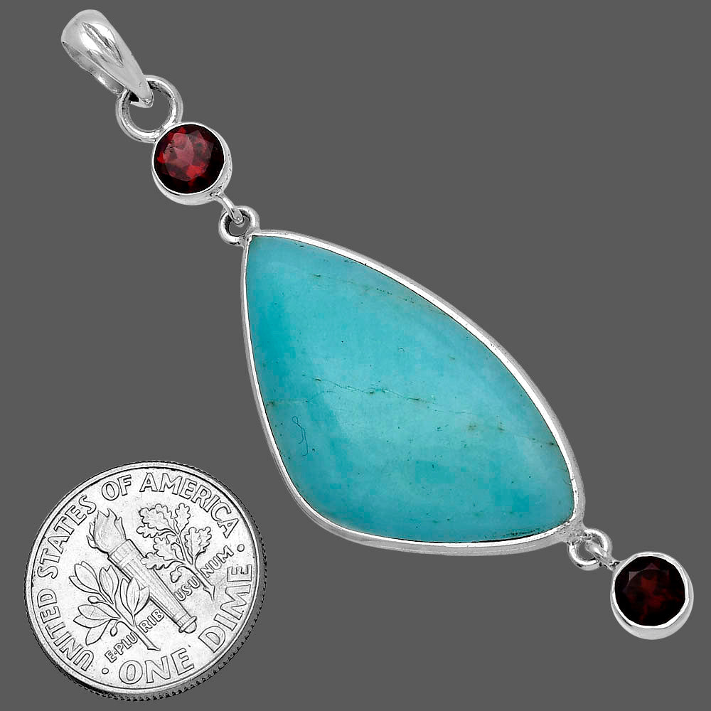 Natural Paraiba Amazonite & Garnet Pendant P-1123 SDP145673