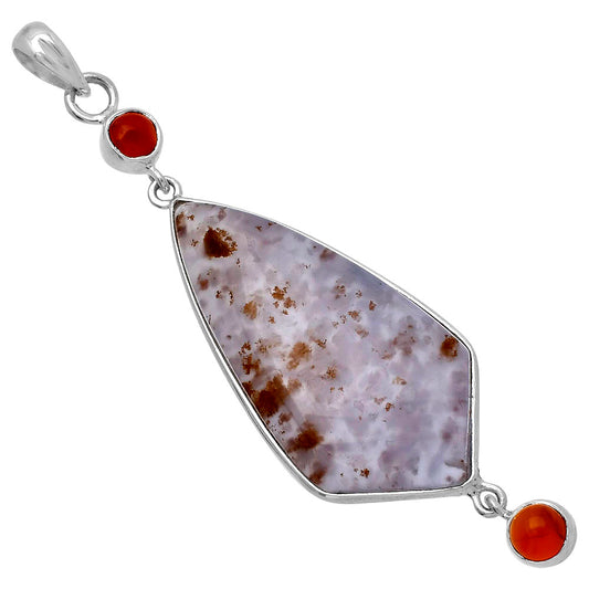 Robinson Ranch Plume Agate and Carnelian Pendant P-1123 SDP145677