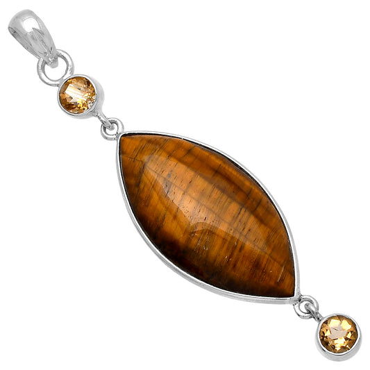 Natural Tiger Eye - Africa & Citrine Pendant P-1123 SDP145695
