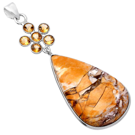 Brecciated Mookaite & Citrine Pendant P-1122 SDP145724