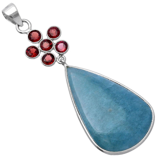 Natural Blue Aventurine & Garnet Pendant P-1122 SDP145759