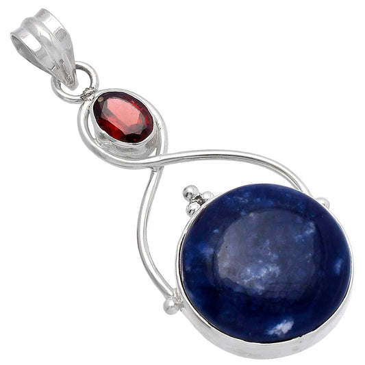Natural Sodalite & Garnet Pendant P-1125 SDP145770