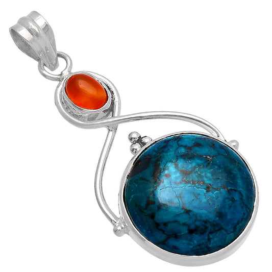 Shattuckite - USA & Carnelian Pendant P-1125 SDP145779