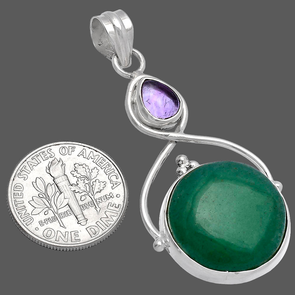 Natural Green Aventurine & Amethyst Pendant P-1125 SDP145782