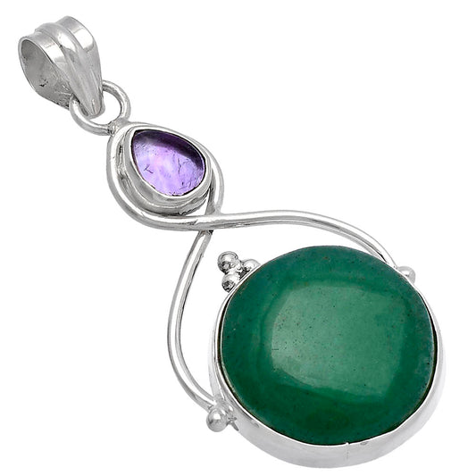 Natural Green Aventurine & Amethyst Pendant P-1125 SDP145782