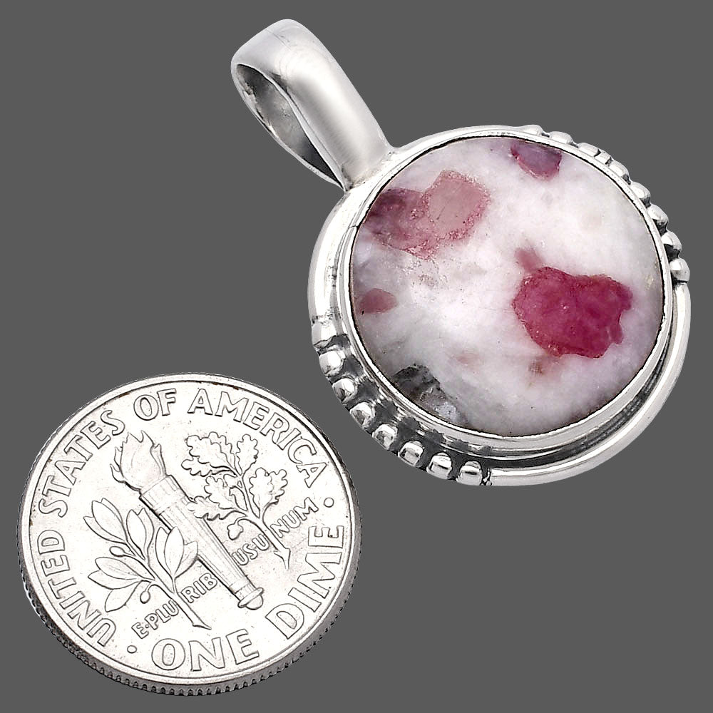 Natural Pink Tourmaline in Quartz Pendant P-1326 SDP145818