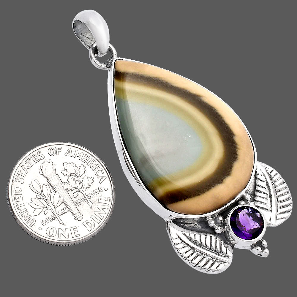 Imperial Jasper - Mexico & Amethyst Pendant P-1127 SDP145888