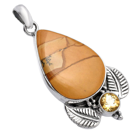 Natural Picture Jasper & Citrine Pendant P-1127 SDP145893