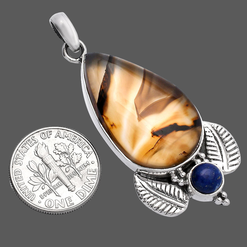 Montana Agate - USA & Lapis Lazuli Pendant P-1127 SDP145925