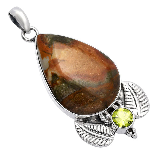 Rocky Butte Picture Jasper & Peridot Pendant P-1127 SDP145937