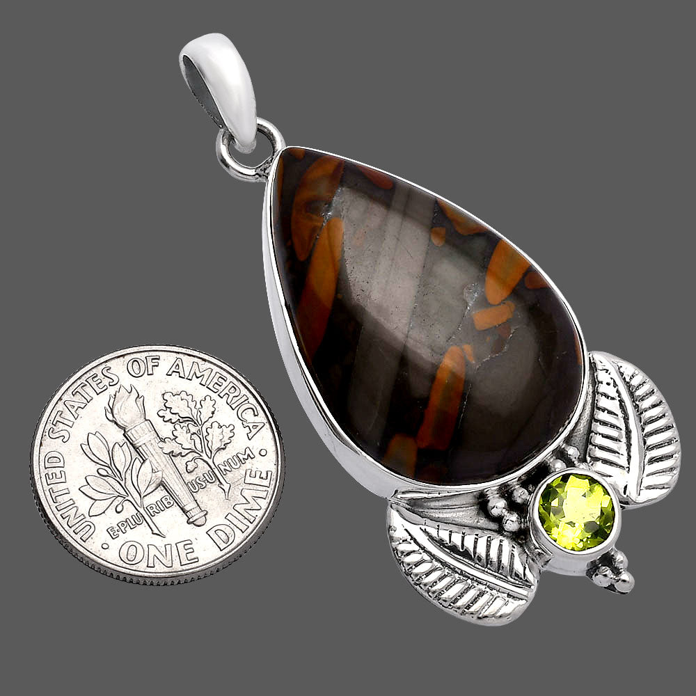 Natural Fruit Jasper & Peridot Pendant P-1127 SDP145950