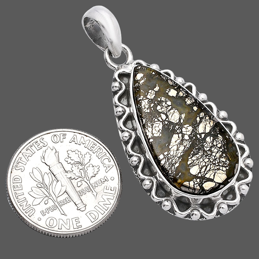 Natural Nipomo Marcasite Agate Pendant P-1514 SDP146081