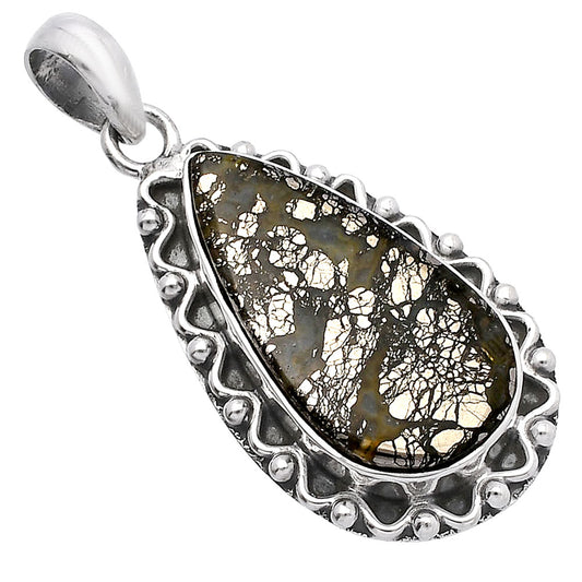 Natural Nipomo Marcasite Agate Pendant P-1514 SDP146081