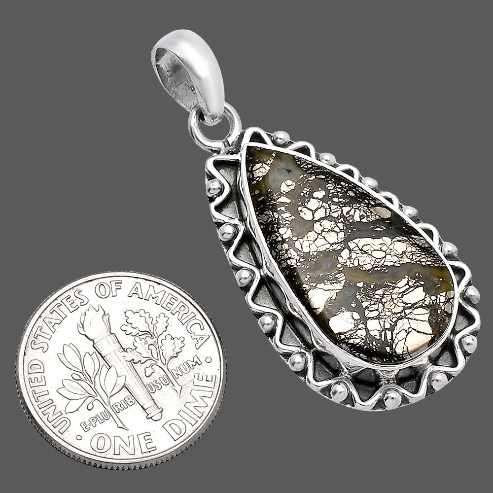 Natural Nipomo Marcasite Agate Pendant P-1514 SDP146127