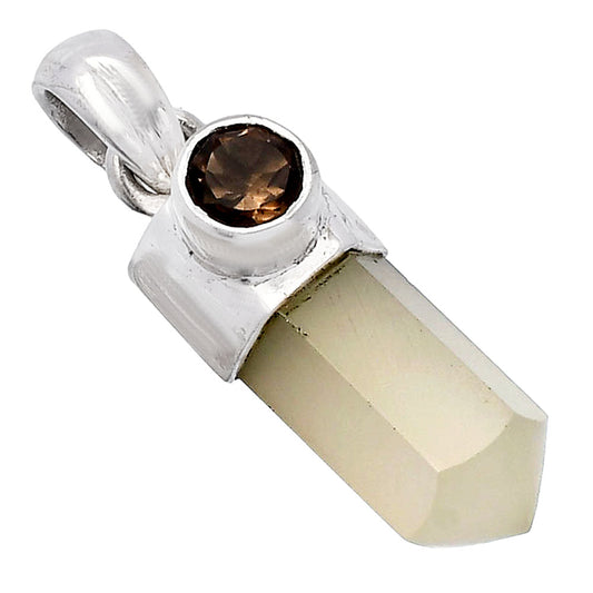 Milky Lemon Quartz Point & Smoky Quartz Pendant P-1107 SDP146202