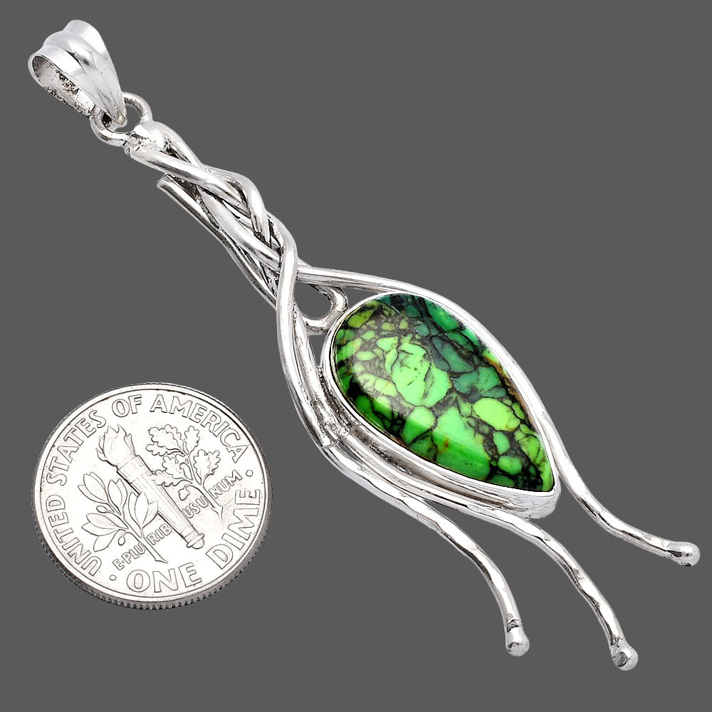 Natural Green Matrix Turquoise Pendant P-1728 SDP146219