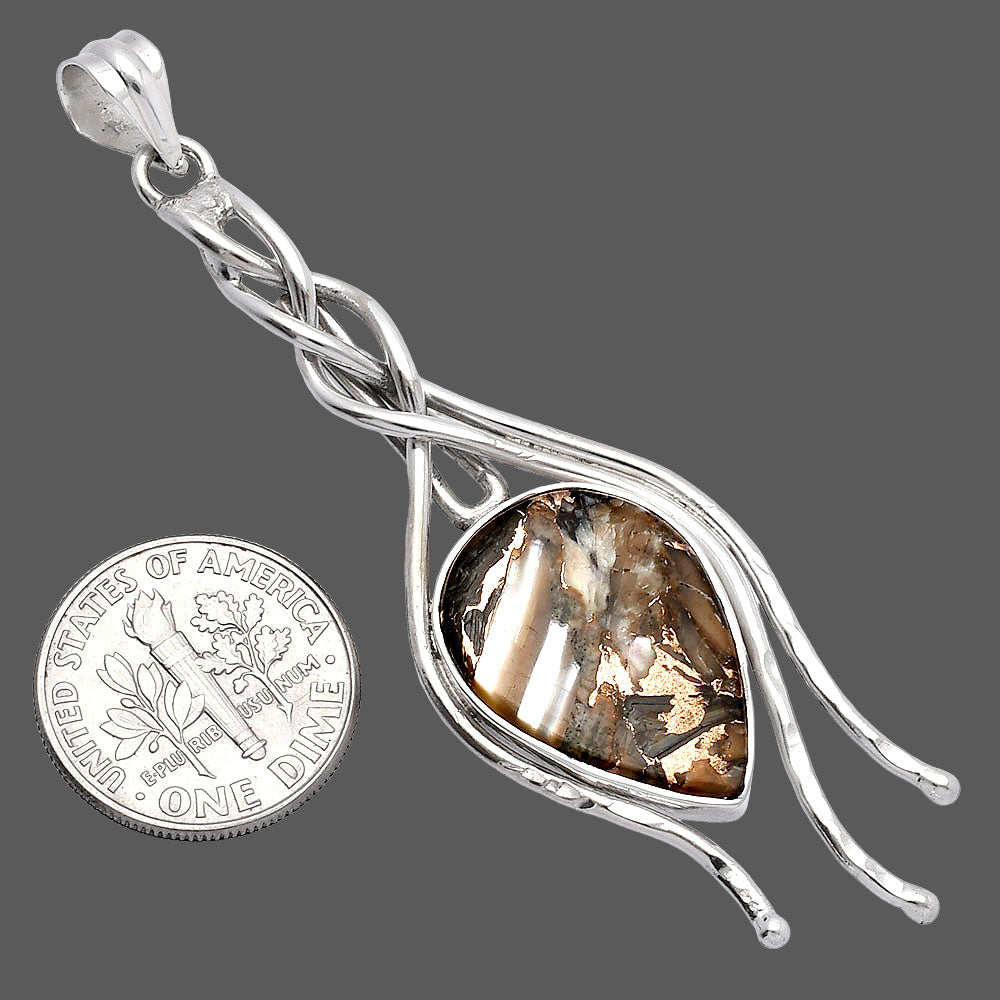 Natural Copper Abalone Shell Pendant P-1728 SDP146239