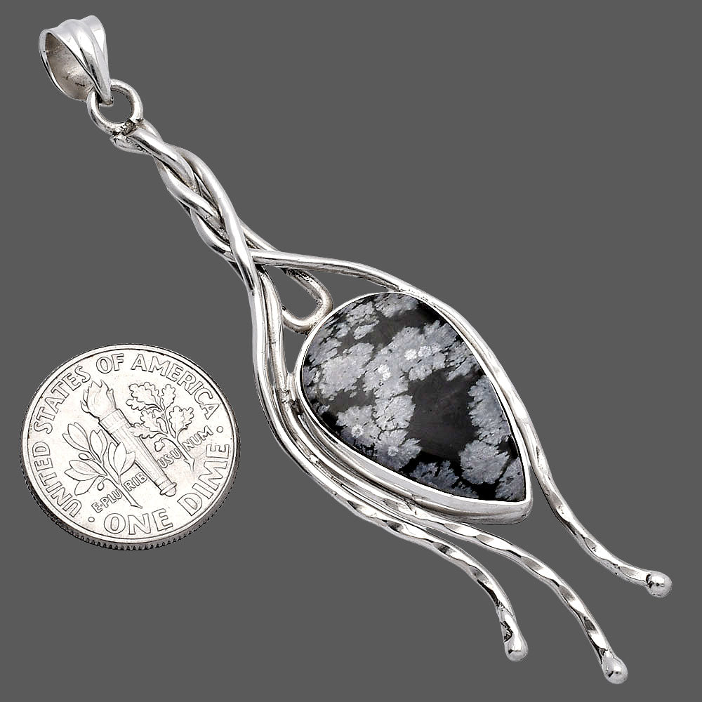 Natural Snow Flake Obsidian Pendant P-1728 SDP146271