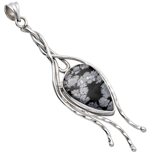 Natural Snow Flake Obsidian Pendant P-1728 SDP146271