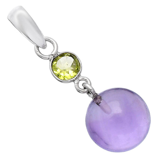 Amethyst Ball - Brazil & Peridot Pendant P-1729 SDP146563