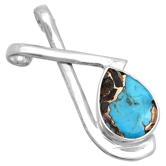 Natural Shell In Black Blue Turquoise Pendant P-1596 SDP146580