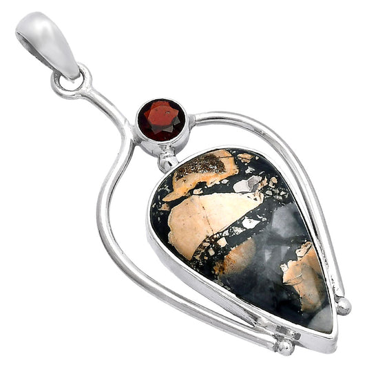Maligano Jasper - Indonesia & Garnet Pendant P-1250 SDP146647