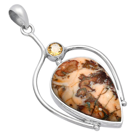 Rosetta Picture Jasper & Citrine Pendant P-1250 SDP146649