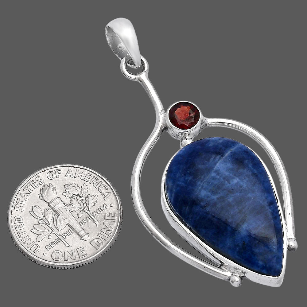 Natural Sodalite & Garnet Pendant P-1250 SDP146657