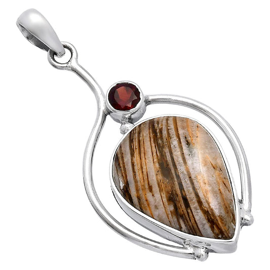 Natural Stick Agate & Garnet Pendant P-1250 SDP146665