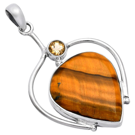 Natural Tiger Eye - Africa & Citrine Pendant P-1250 SDP146681
