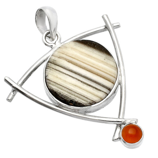 Natural Prairie Agate & Carnelian Pendant P-1499 SDP146743