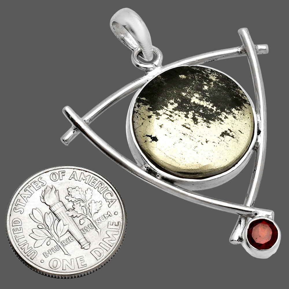 Nipomo Marcasite Agate & Garnet Pendant P-1499 SDP146758