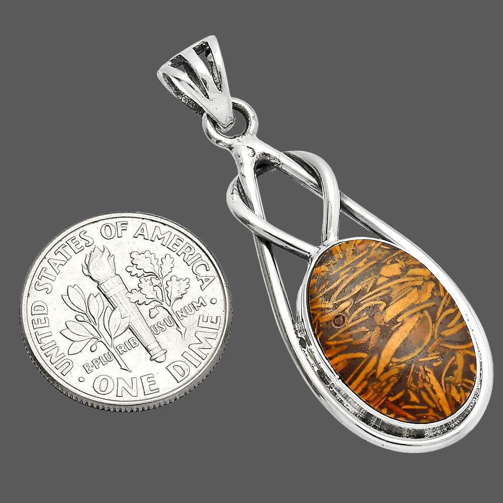 Natural Coquina Fossil Jasper - India Pendant P-1008 SDP146889