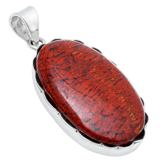 Natural Red Moss Agate Pendant P-1555 SDP147142