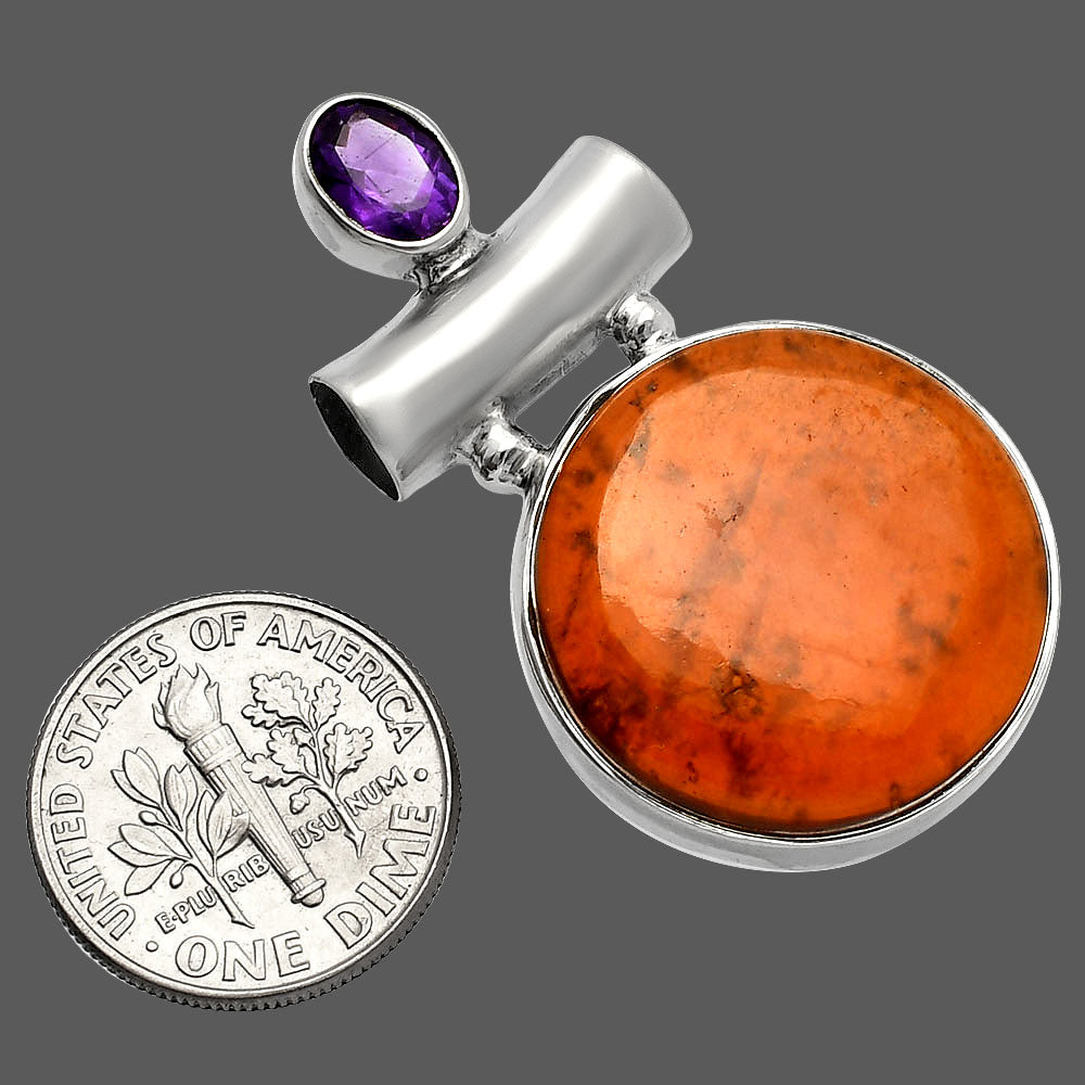 Garnet Cab - Madagascar & Amethyst Pendant P-1279 SDP147153