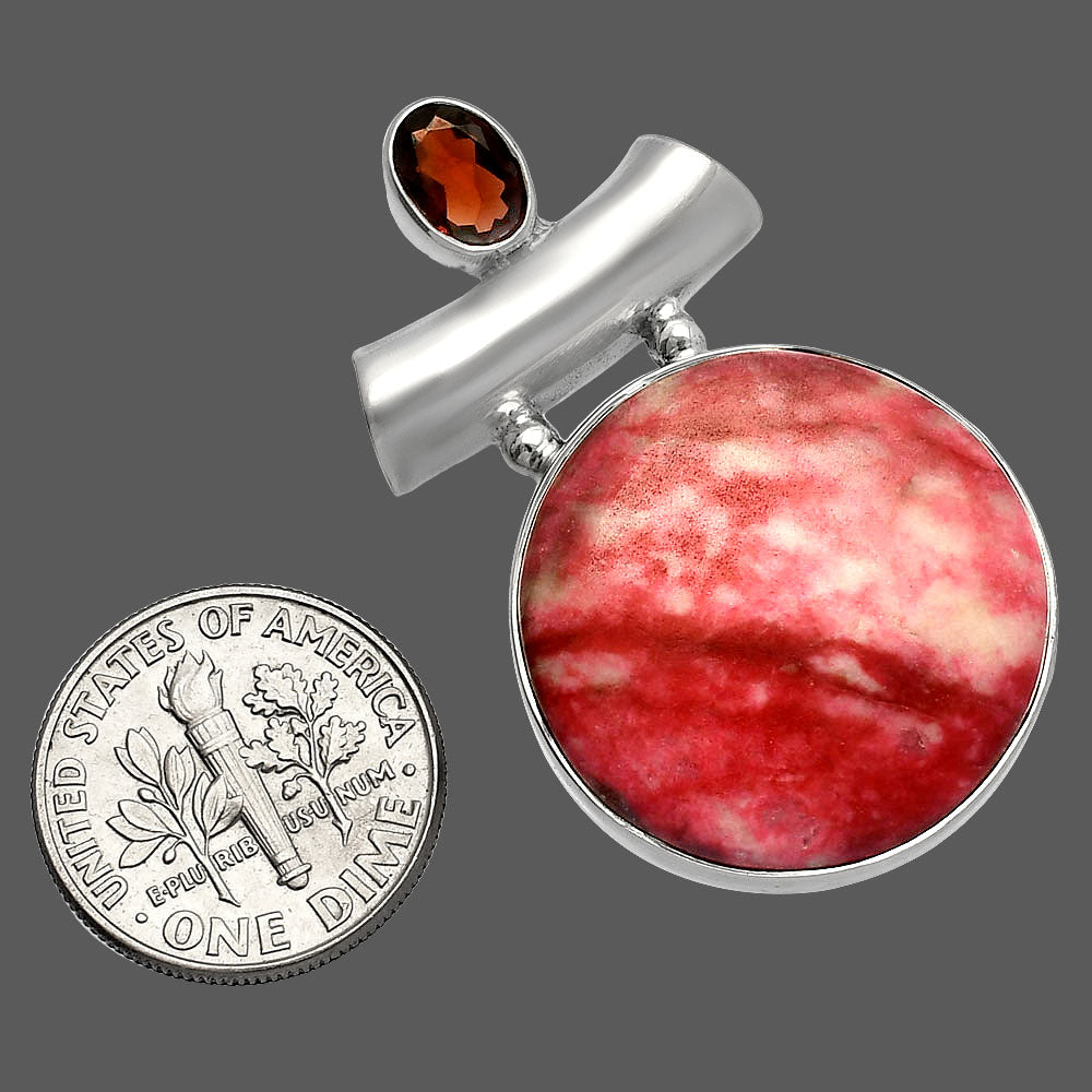 Pink Thulite - Norway & Garnet Pendant P-1279 SDP147165