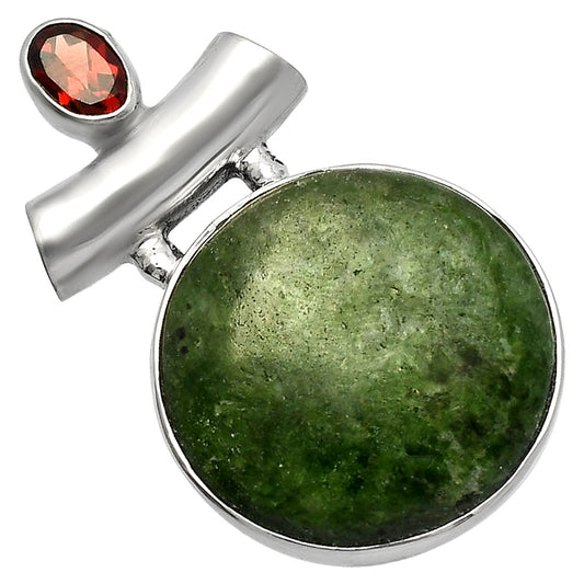 Natural Serpentine & Garnet Pendant P-1279 SDP147169