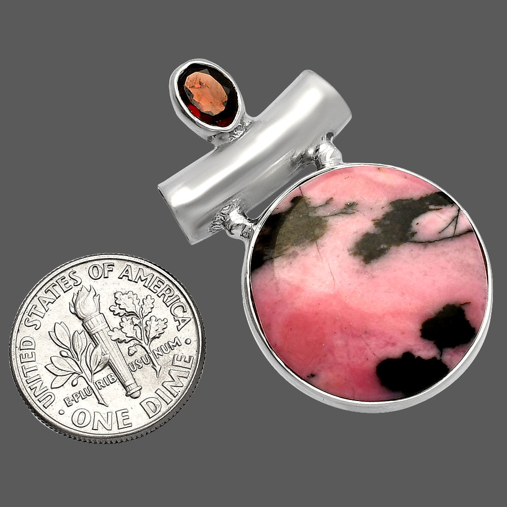 Natural Rhodonite & Garnet Pendant P-1279 SDP147172