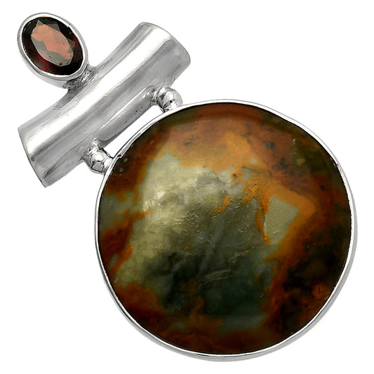 Rocky Butte Picture Jasper & Garnet Pendant P-1279 SDP147175