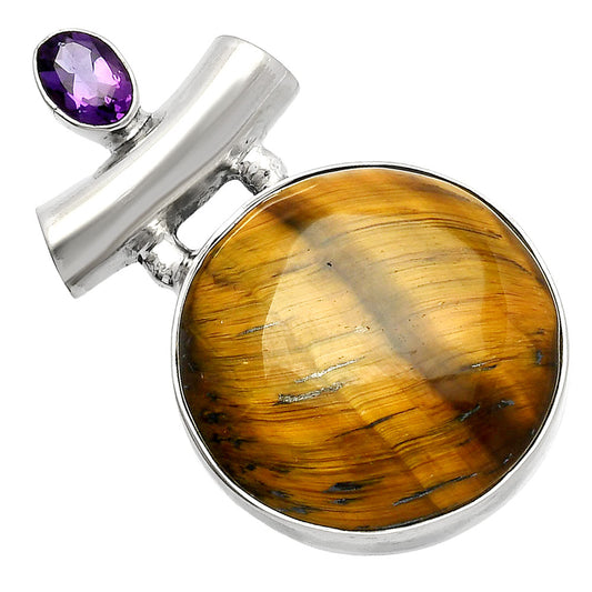Tiger Eye - Africa & Amethyst Pendant P-1279 SDP147196