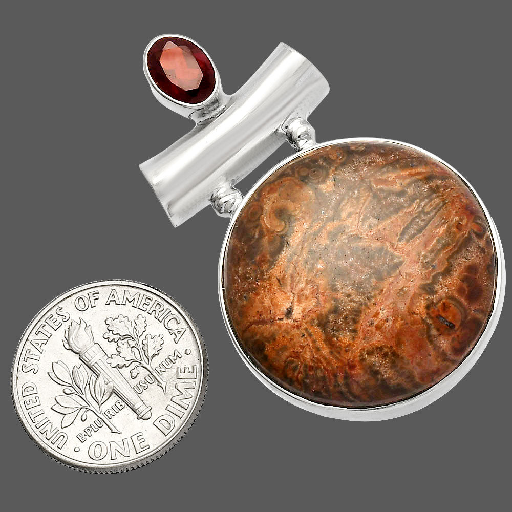 Natural Poppy Jasper & Garnet Pendant P-1279 SDP147200