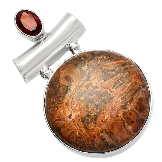Natural Poppy Jasper & Garnet Pendant P-1279 SDP147200