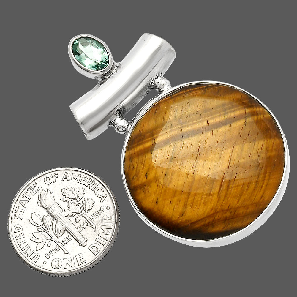 Tiger Eye - Africa & Green Tourmaline Pendant P-1279 SDP147201