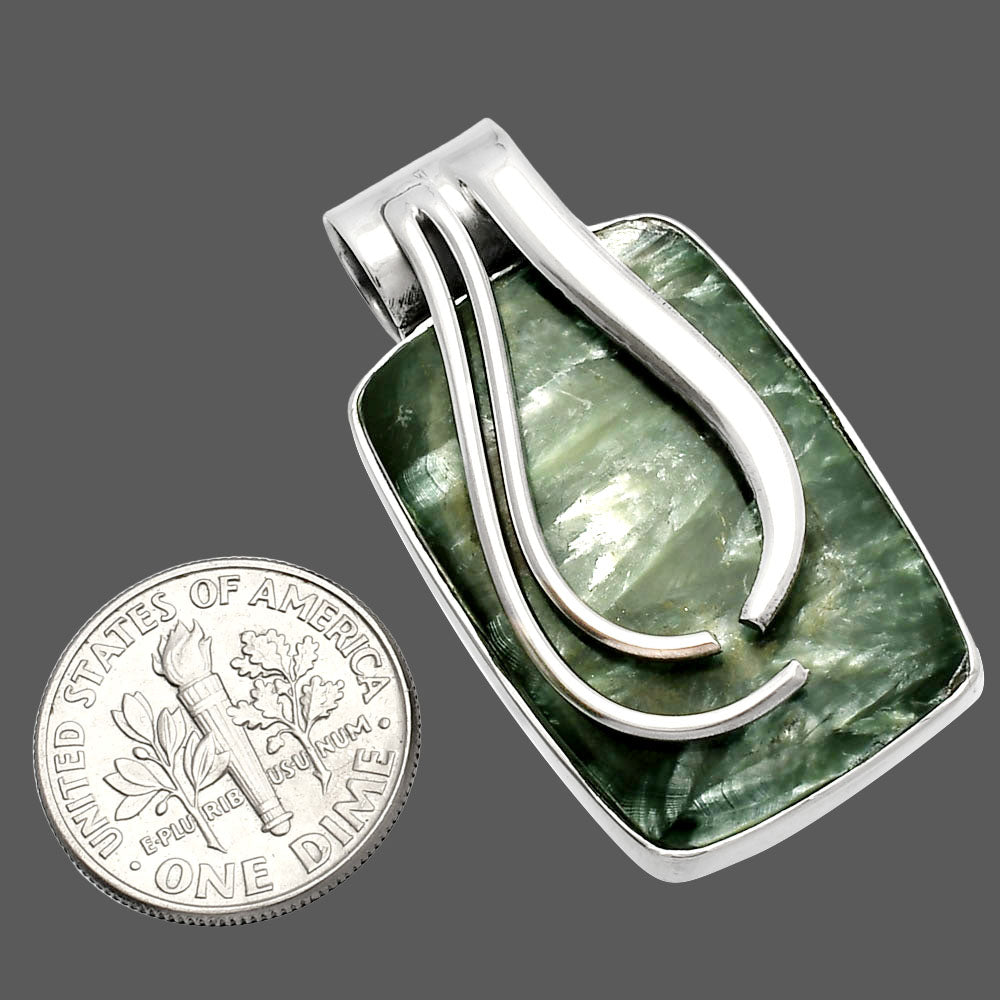 Natural Russian Seraphinite Pendant P-1252 SDP147280