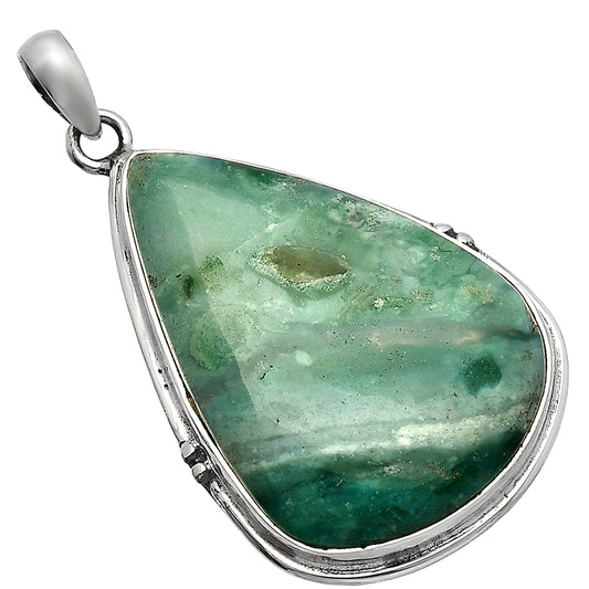 Natural Green Lace Agate Pendant P-1064 SDP147396