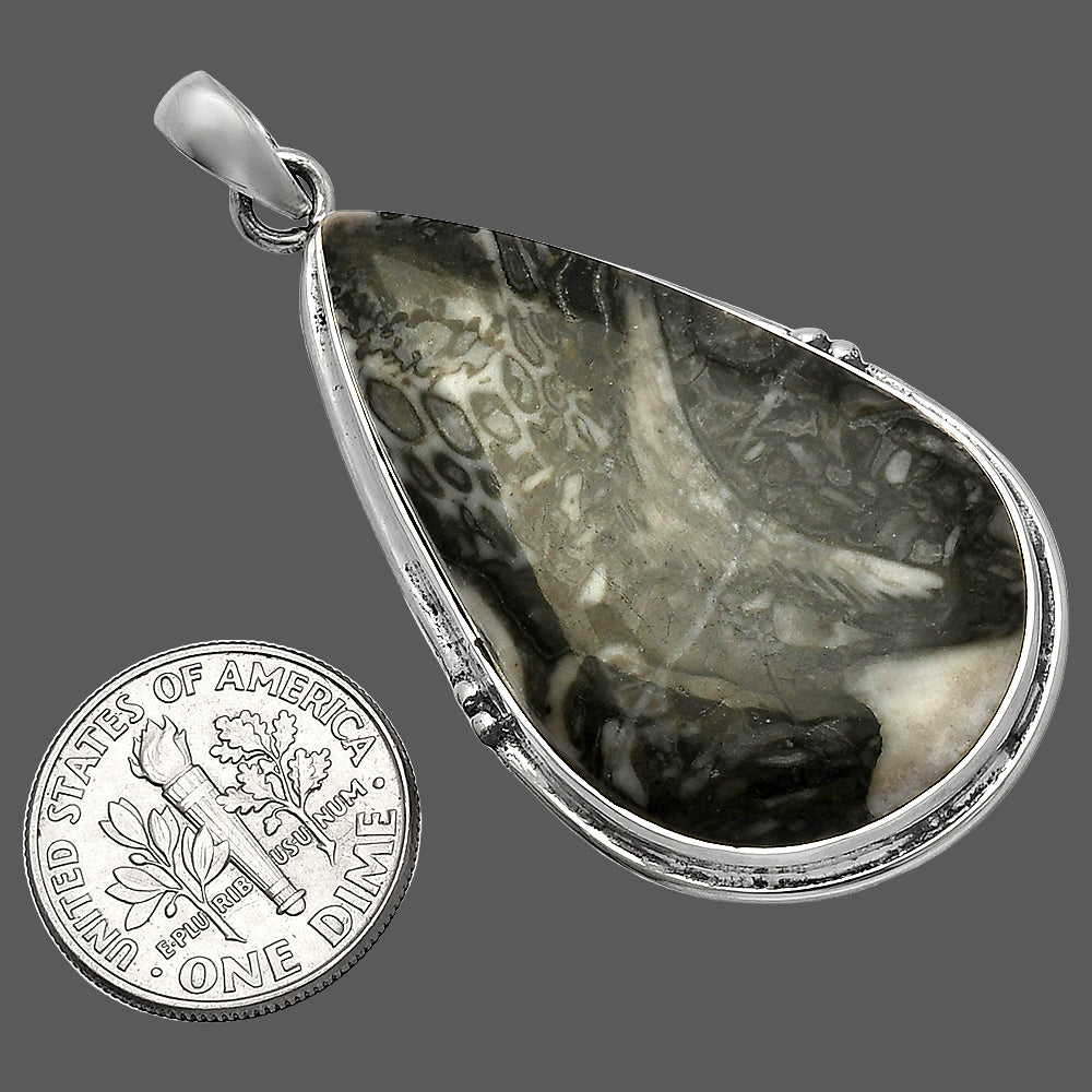 Natural Mexican Cabbing Fossil Pendant P-1064 SDP147405