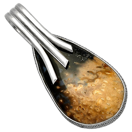 Natural Palm Root Fossil Agate Pendant P-1167 SDP147442