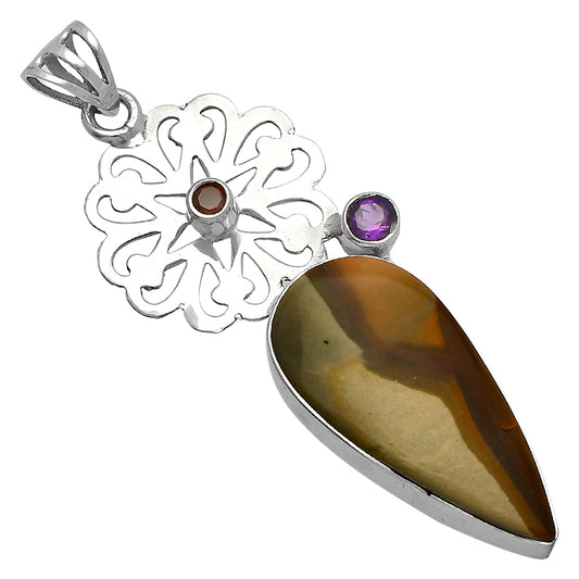 Polygram Jasper, Amethyst & Garnet Pendant P-1228 SDP147504